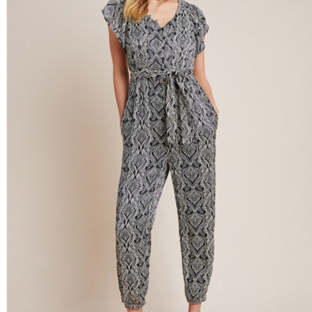 Anthropologie Zadie Satin Jumpsuit